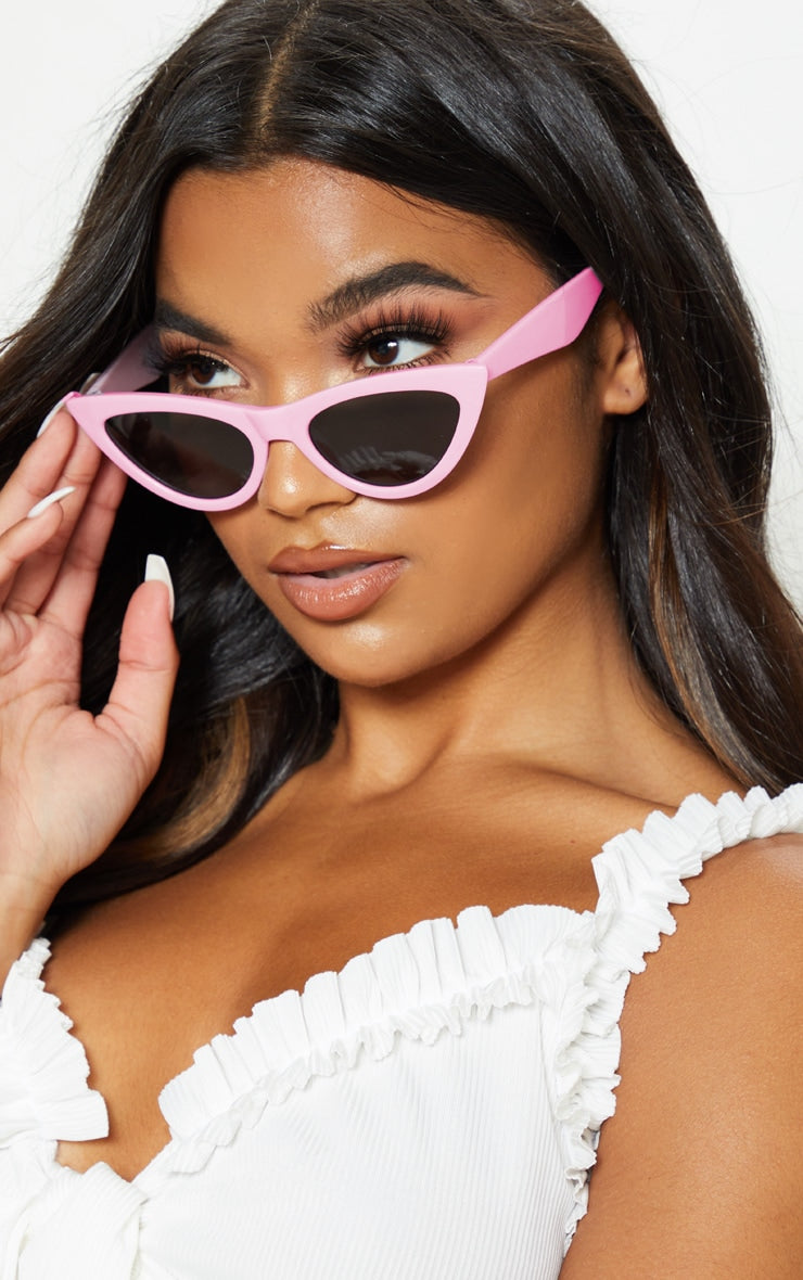 Pale Pink Retro Cat Eye Sunglasses