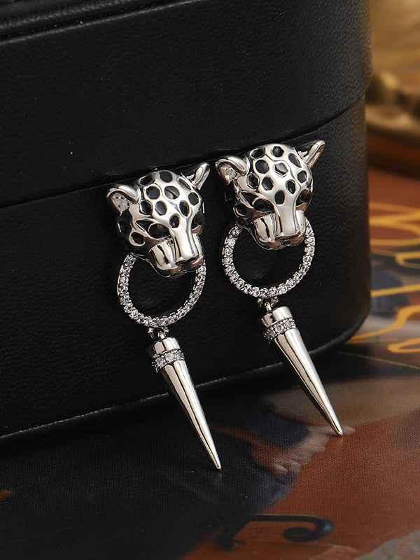 Animal Shape Geometric Rhine Stones Drop Earrings