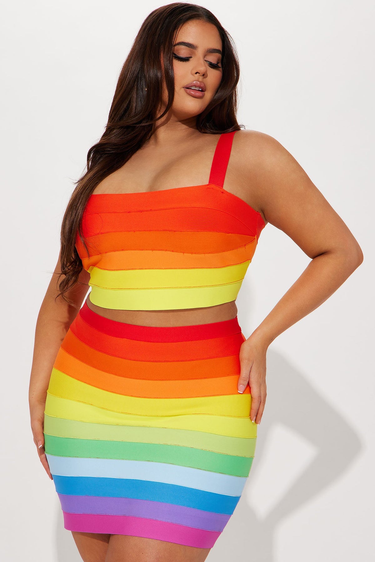 Rainbow Life Bandage Skirt Set - Multi Color