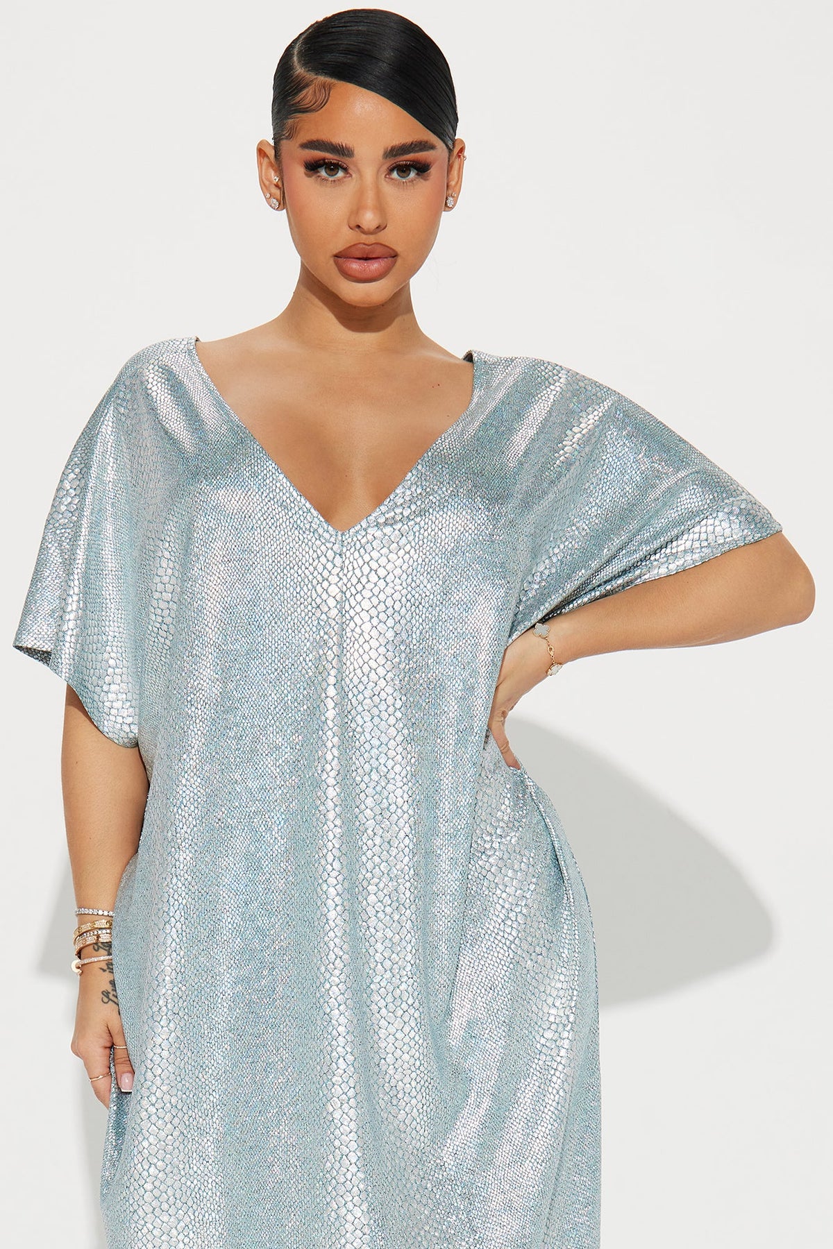 Mermaid Dreams Kaftan Maxi Dress - Aqua