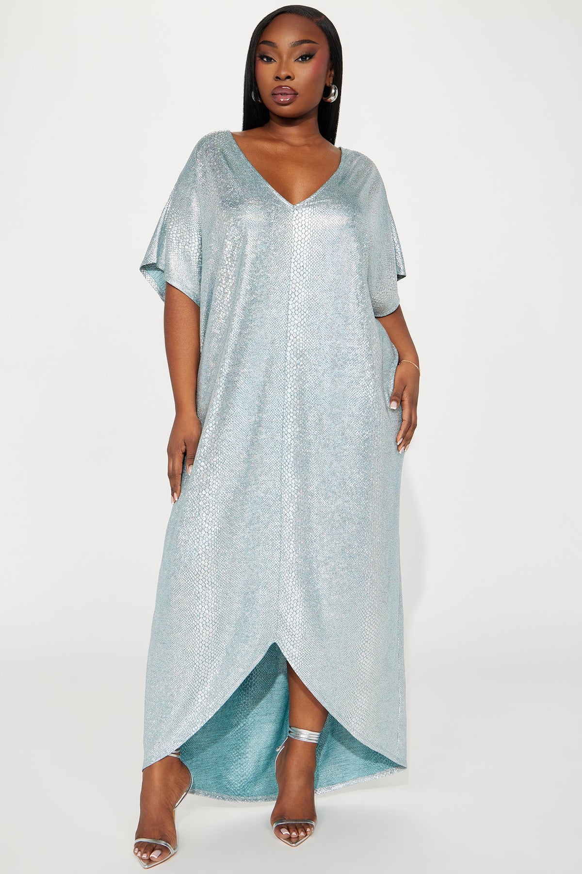 Mermaid Dreams Kaftan Maxi Dress - Aqua