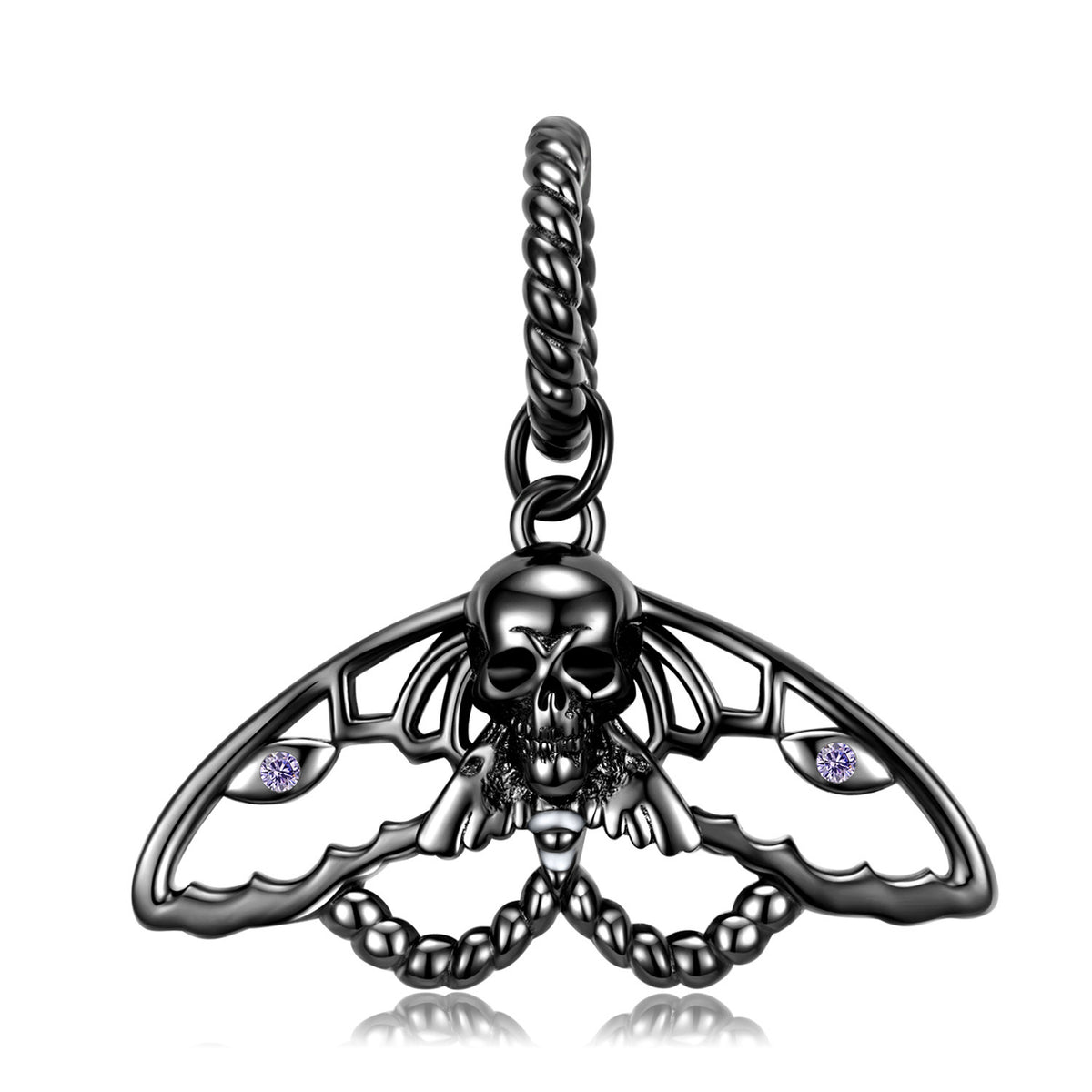 Skull Moth Pendant S925 Sterling Silver Plating Black And Gold Necklace Chain Pendant And Set