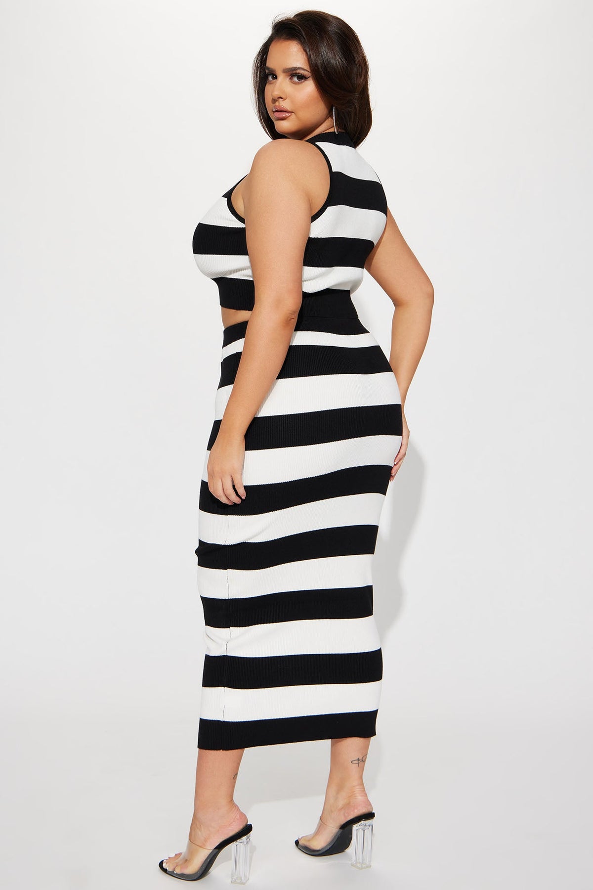 Private Yacht Maxi Skirt Set - Black/White