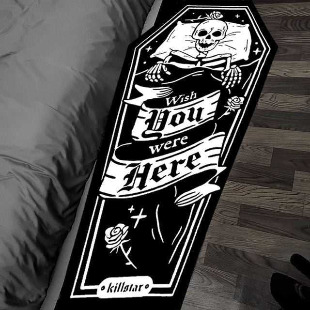 RIP Skeleton Goth Graphic Print Rugs Various Styles