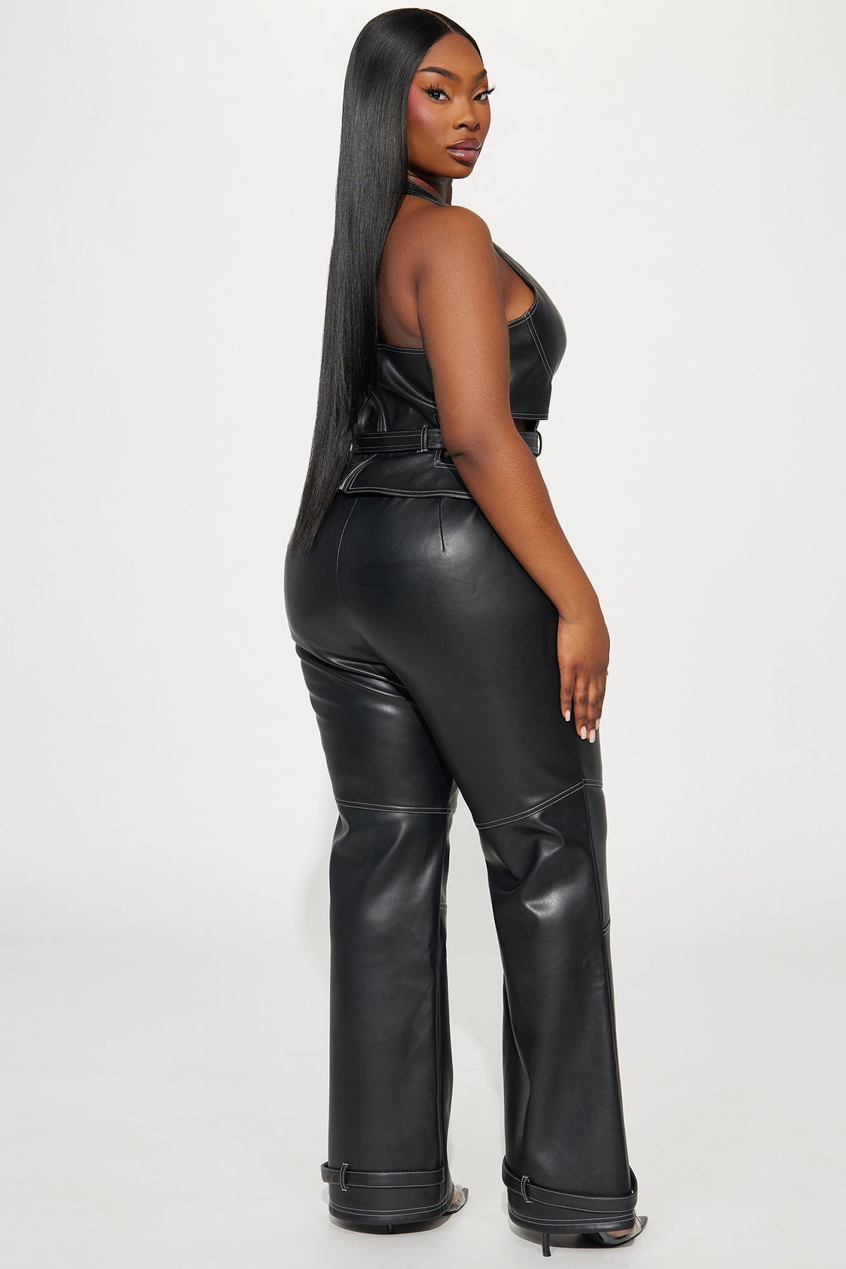 Wildest Dreams Faux Leather Pant Set - Black