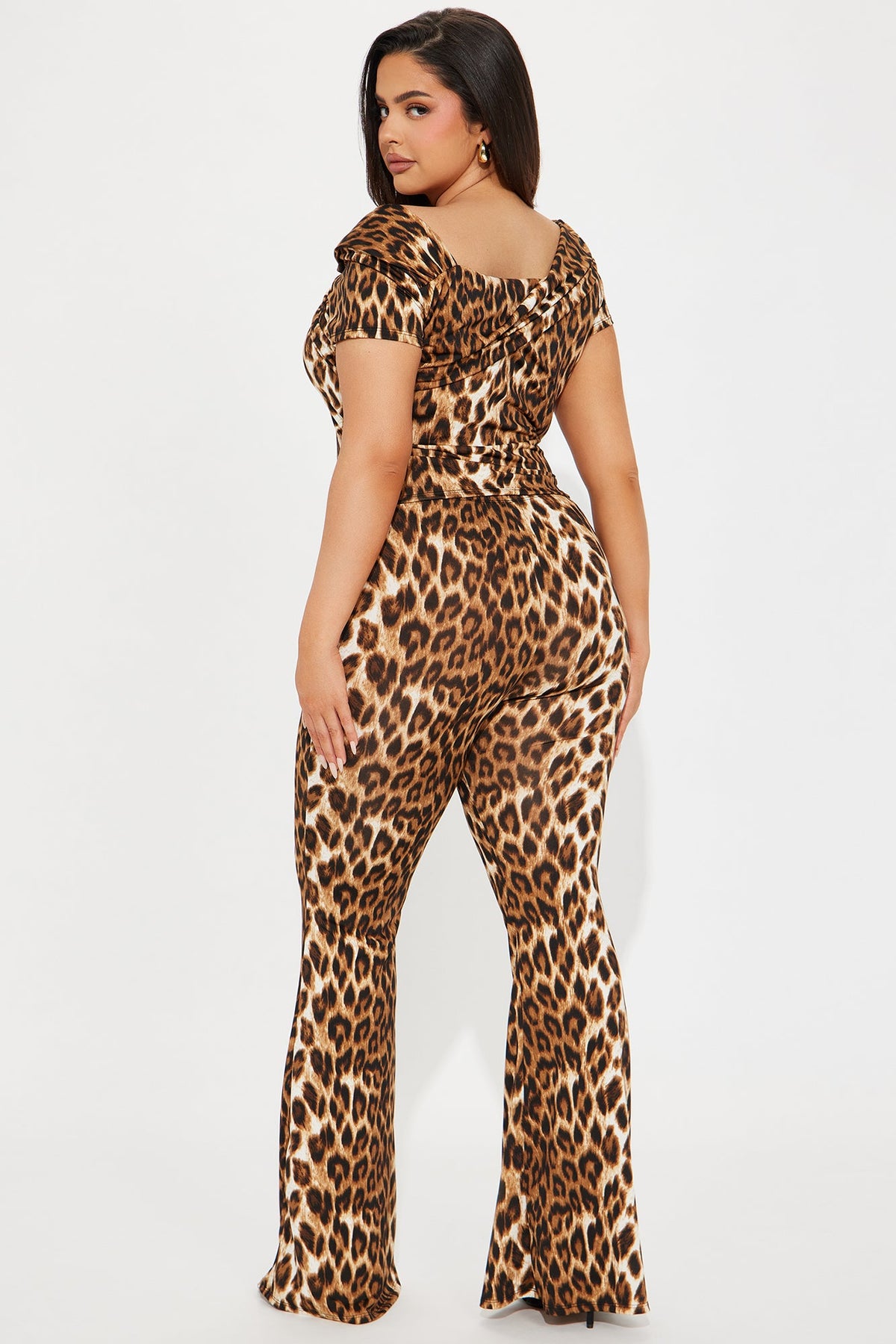 Truth Be Told Leopard Pant Set - Brown/combo