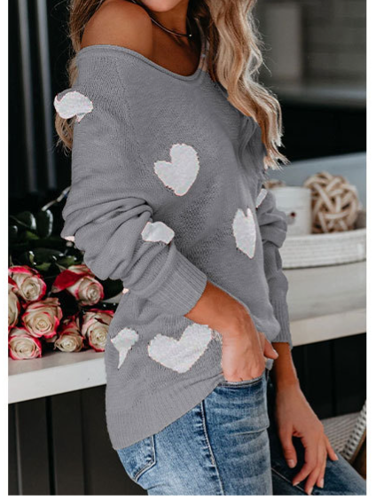 Loose Love V-Neck Knit Shirt H7UVCDL62K