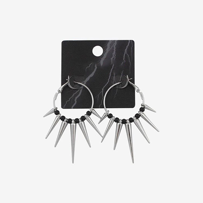 Punk Dark Spike Cone Geometry Earrings