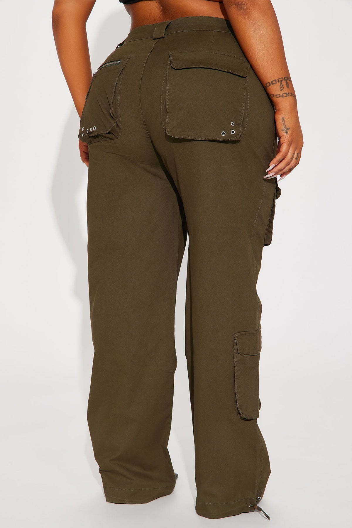 I'm In Town Wide Leg Cargo Jogger - Olive