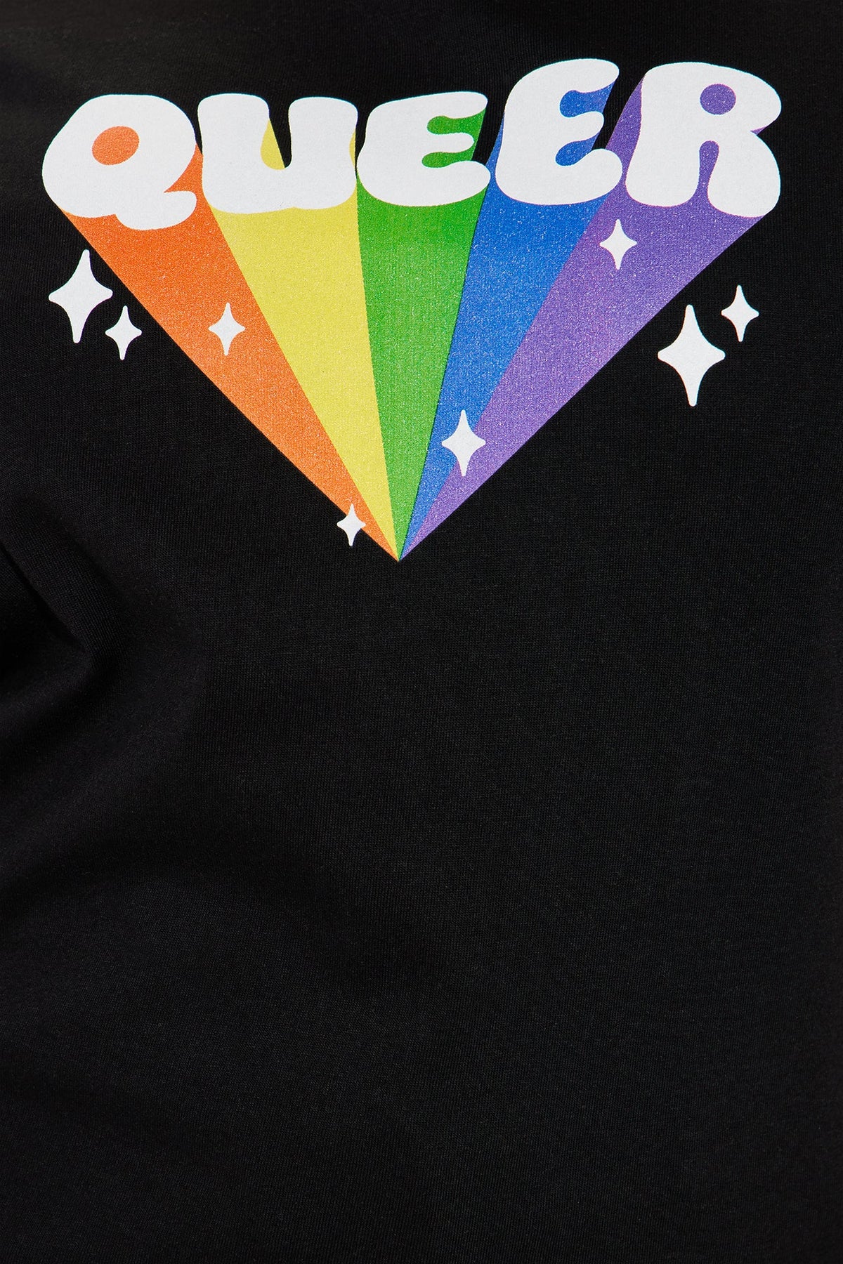 Here And Queer Rainbow Tee - Black