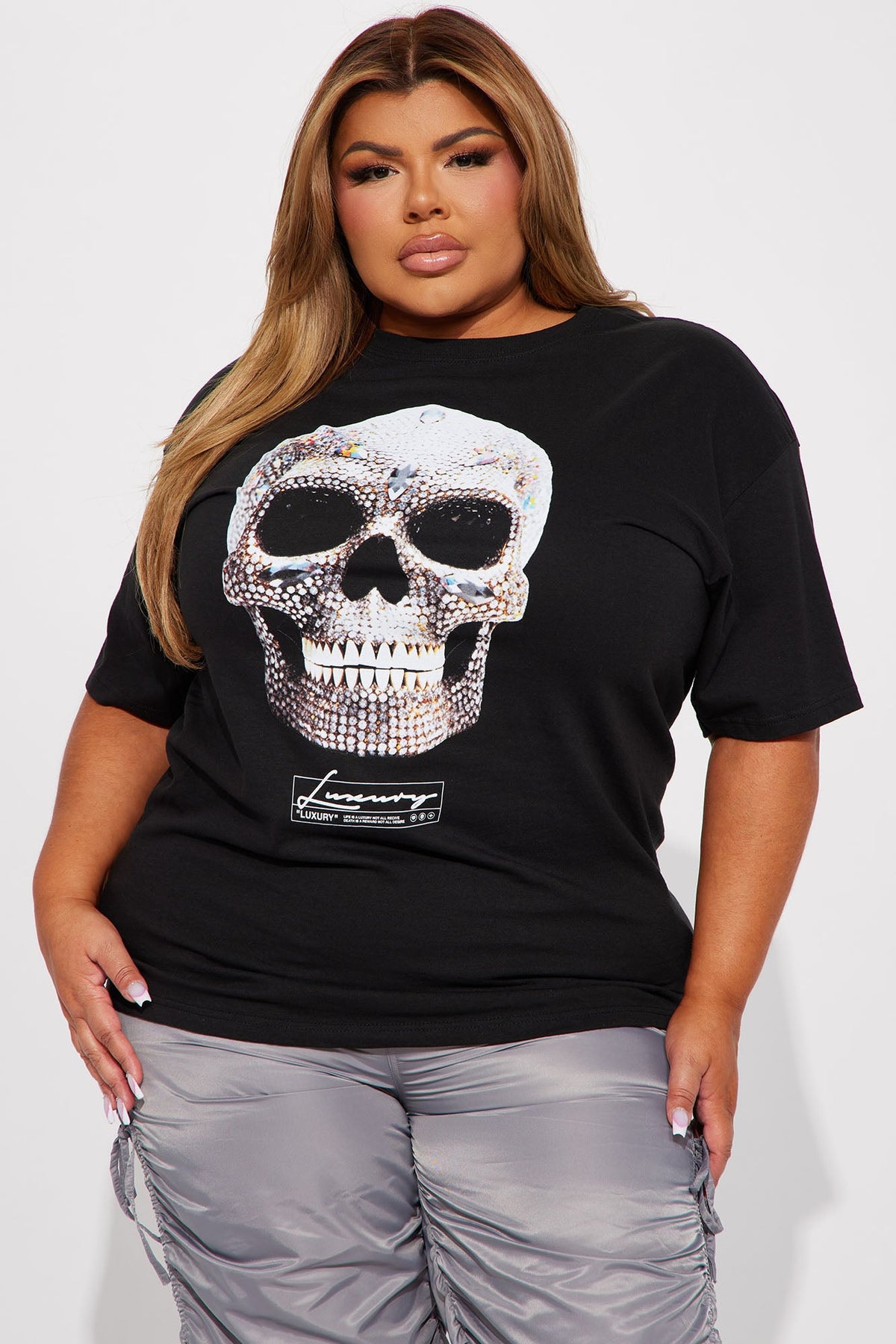 Made Of Diamonds Skull Graphic Tee - Black