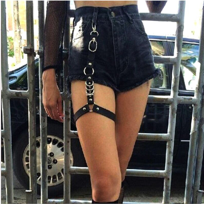 Personality Punk Fashion Gothic Style Women's Leggings Chain