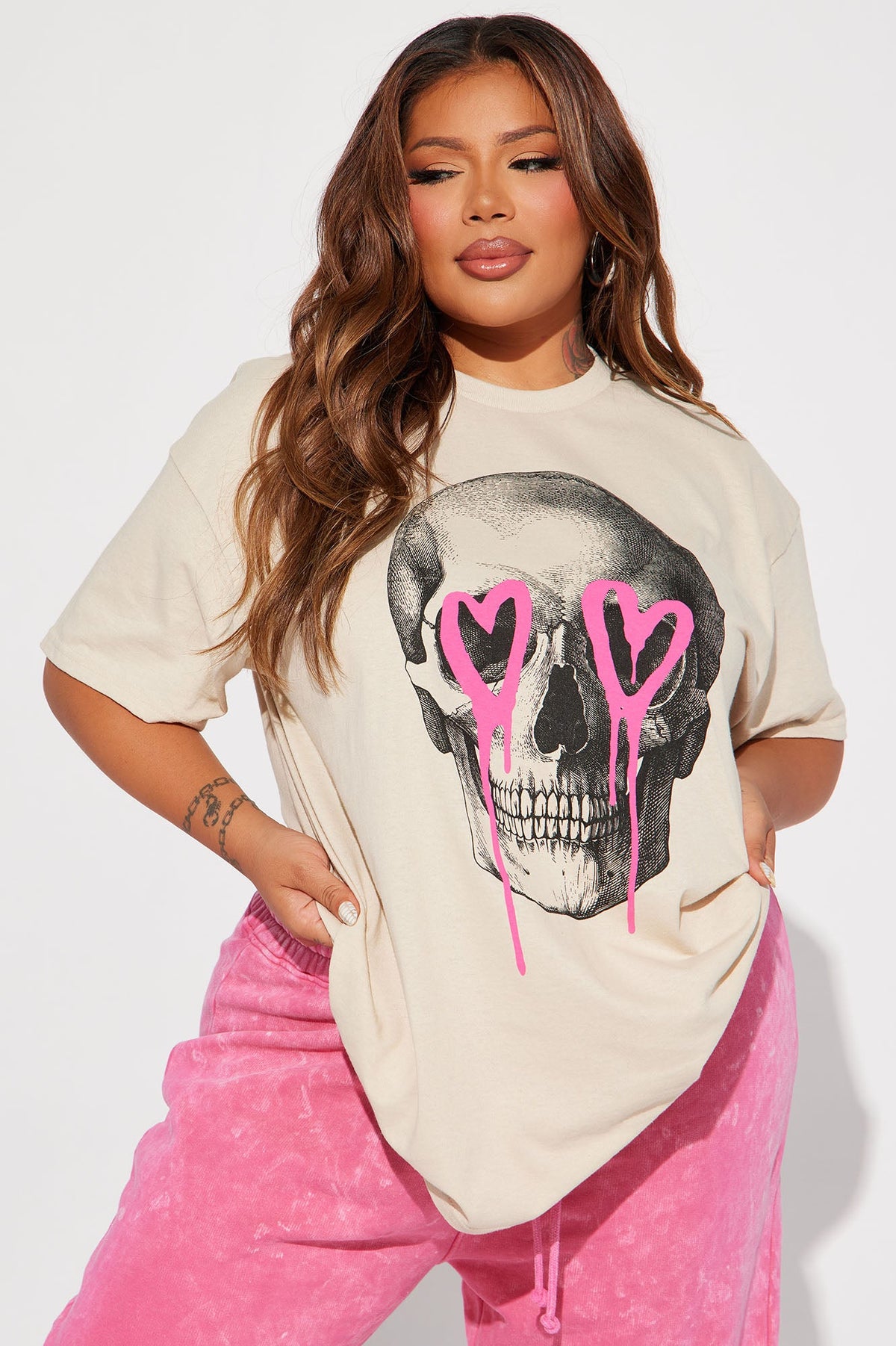 Eternal Love Skull Tshirt - Sand