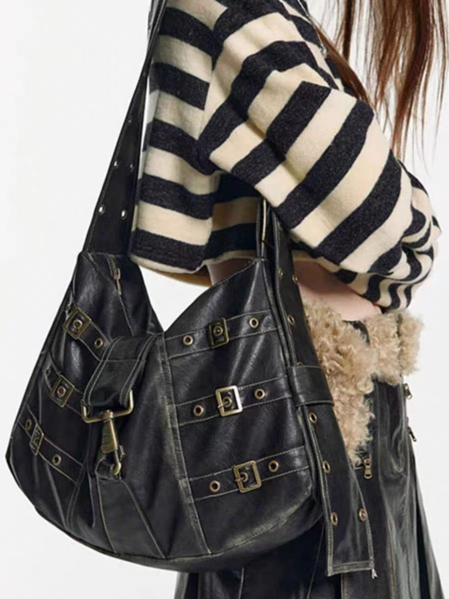 Fashion Women's Black Crossbody Big Bag