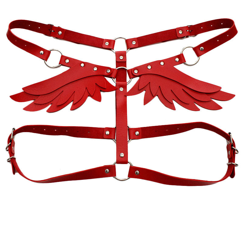 Angel Or Devil Wings Bondage Leather Belt Style Harness Cosplay Lingerie