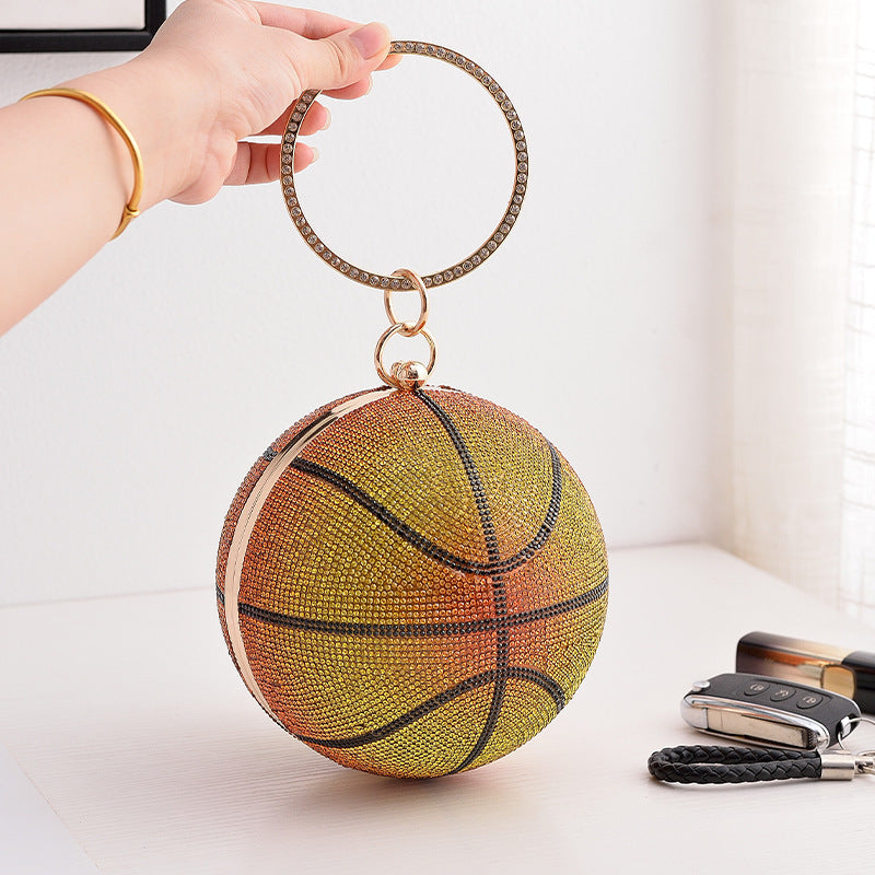 Colorful Basketball Dinner Bag Full Rhinestone