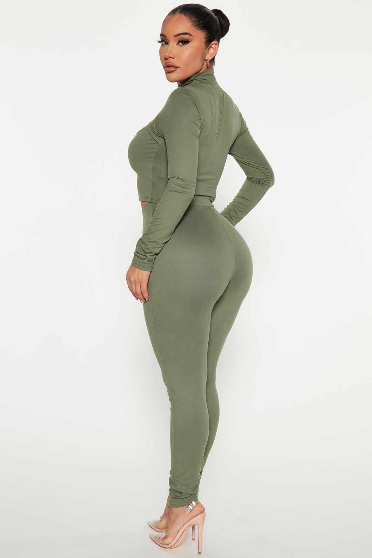 Baddie On The Go Legging Set - Olive