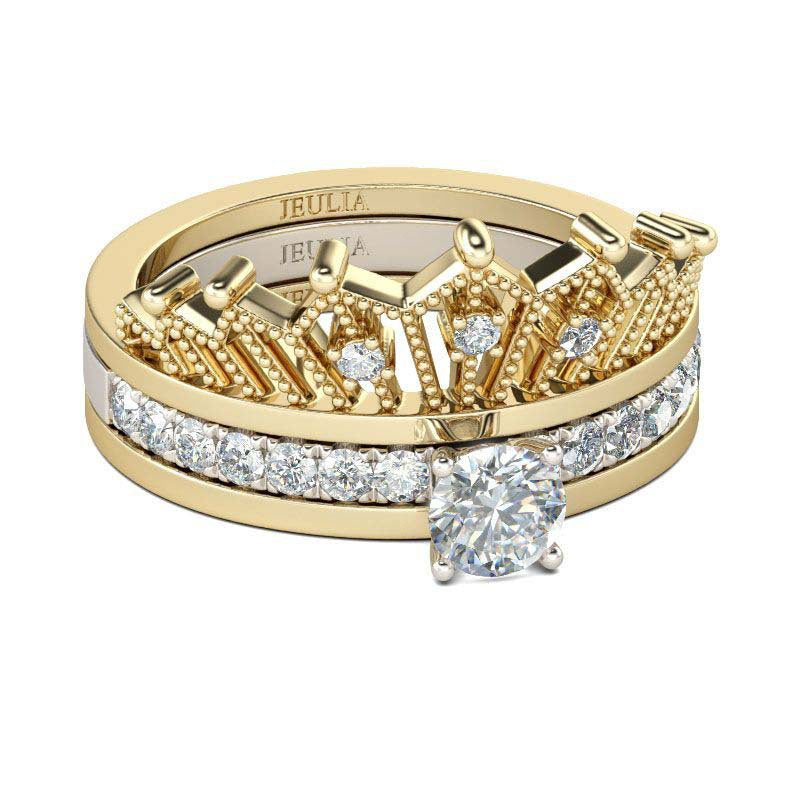 Detachable Stacked Crown Ring Set