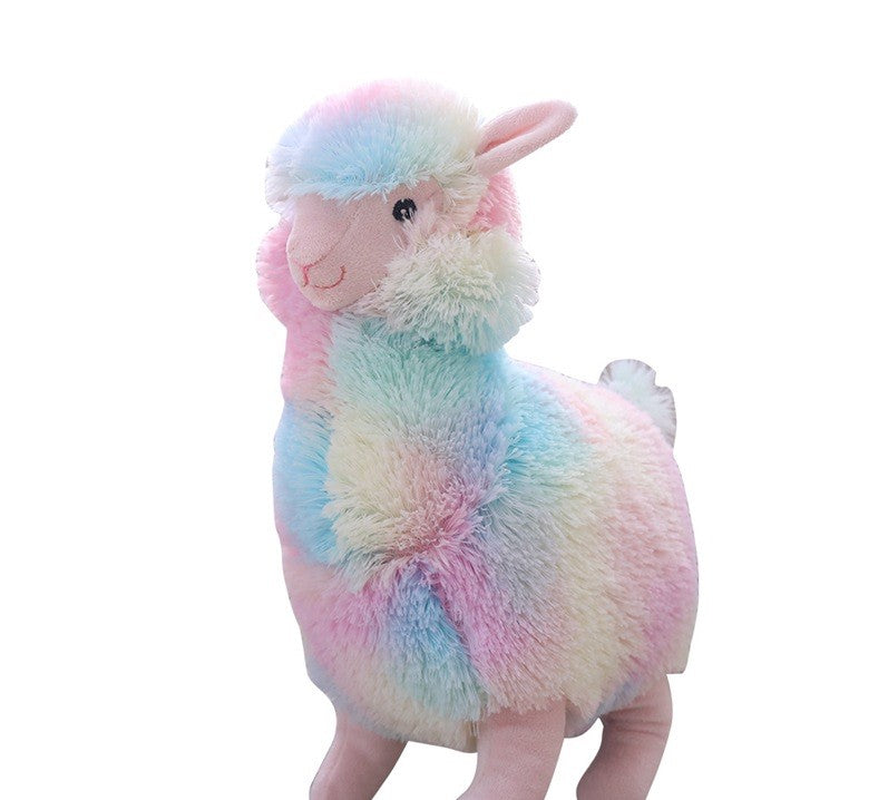 30cm Happy Plush Rainbow Alpaca