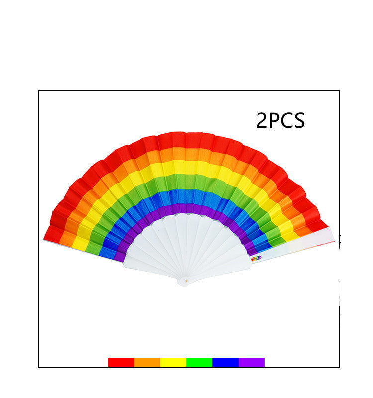 Folding Fan Six Colors Rainbow Month LGBT Pride Festival