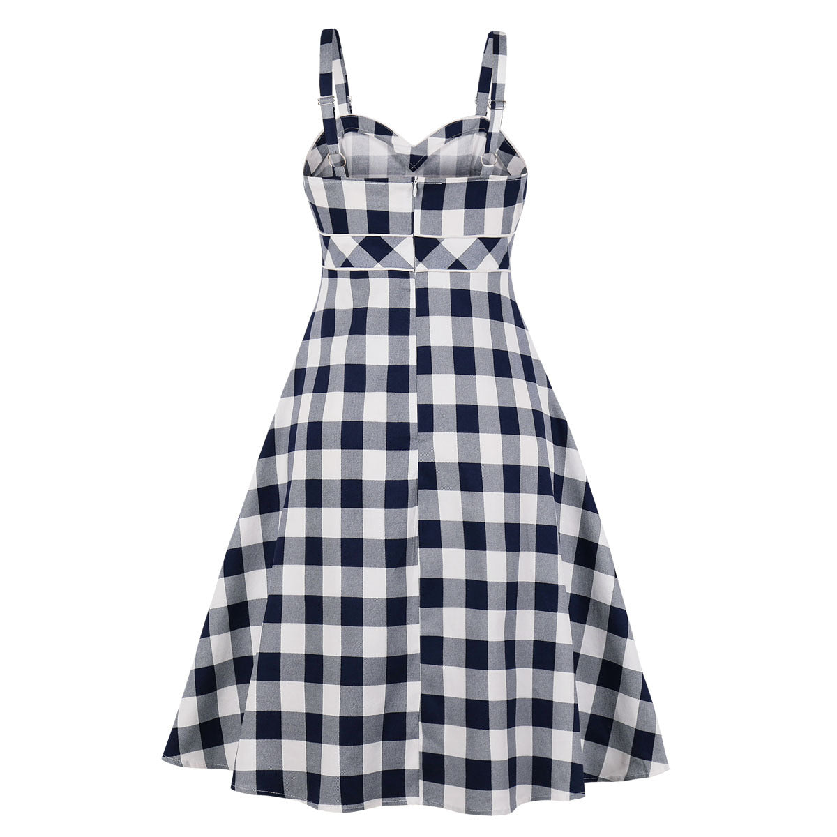 Buffalo Plaid Sweetheart Apron Style Retro Swing Dress