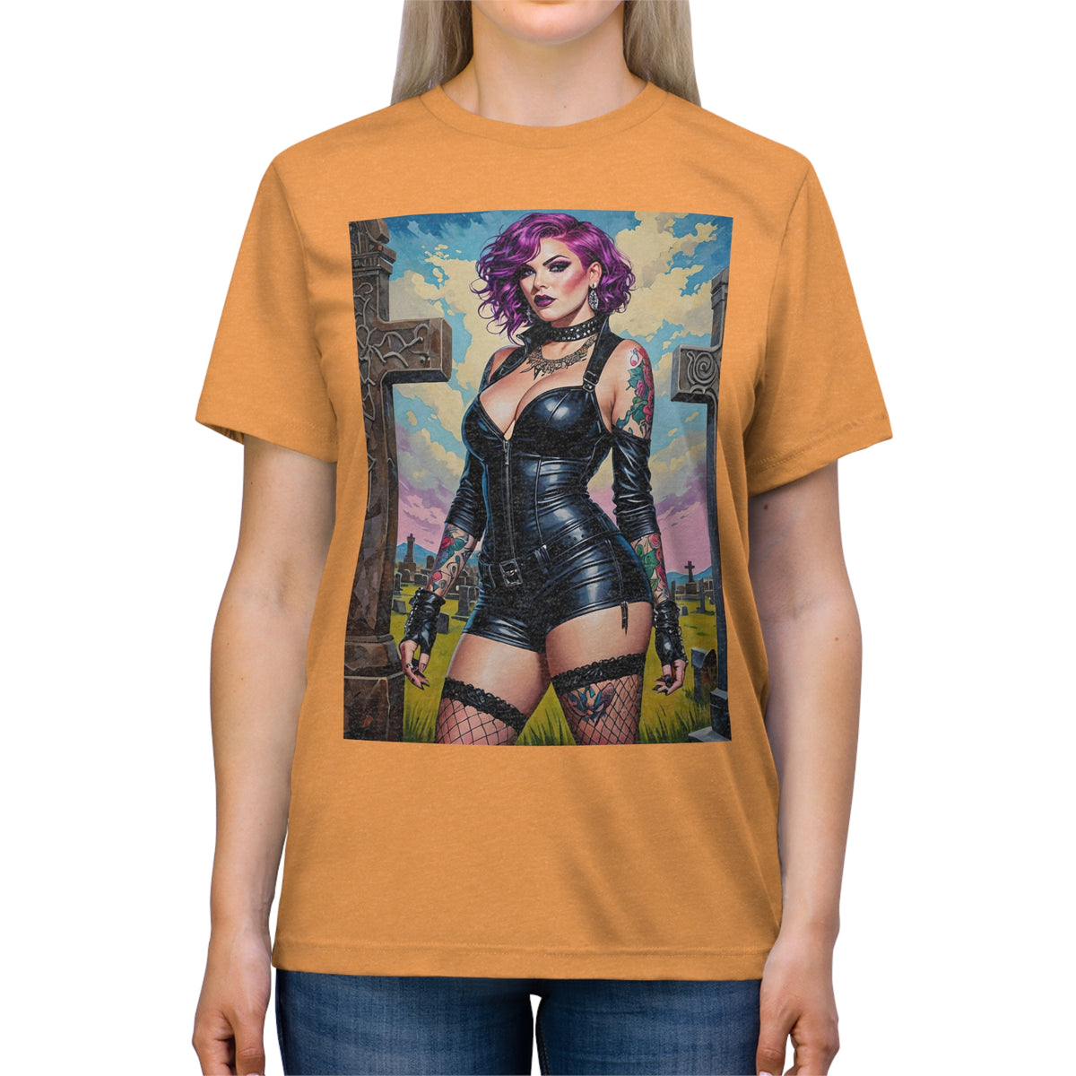 Goth Graveyard Girl Series - Design Eleven - Unisex Triblend Tee