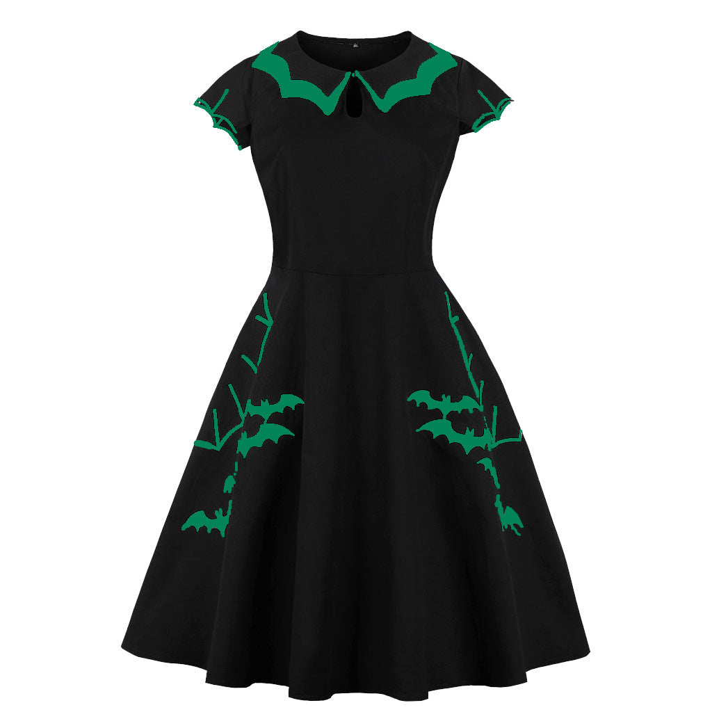 Bat embroidered dress