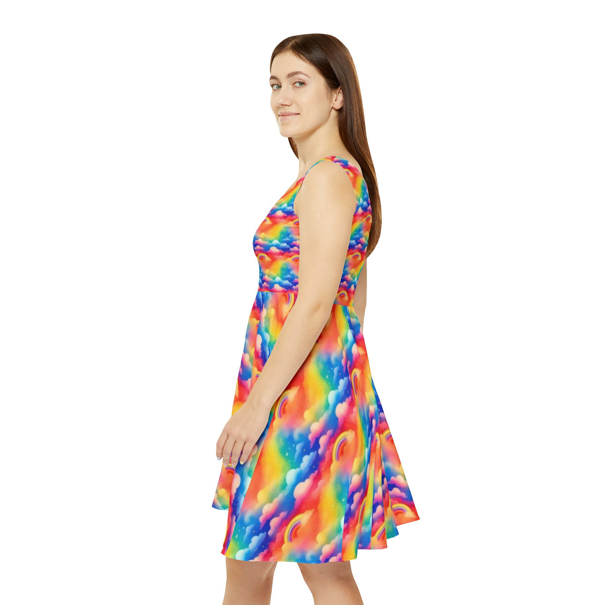 Rainbows And Clouds Women's Skater Dress (AOP)