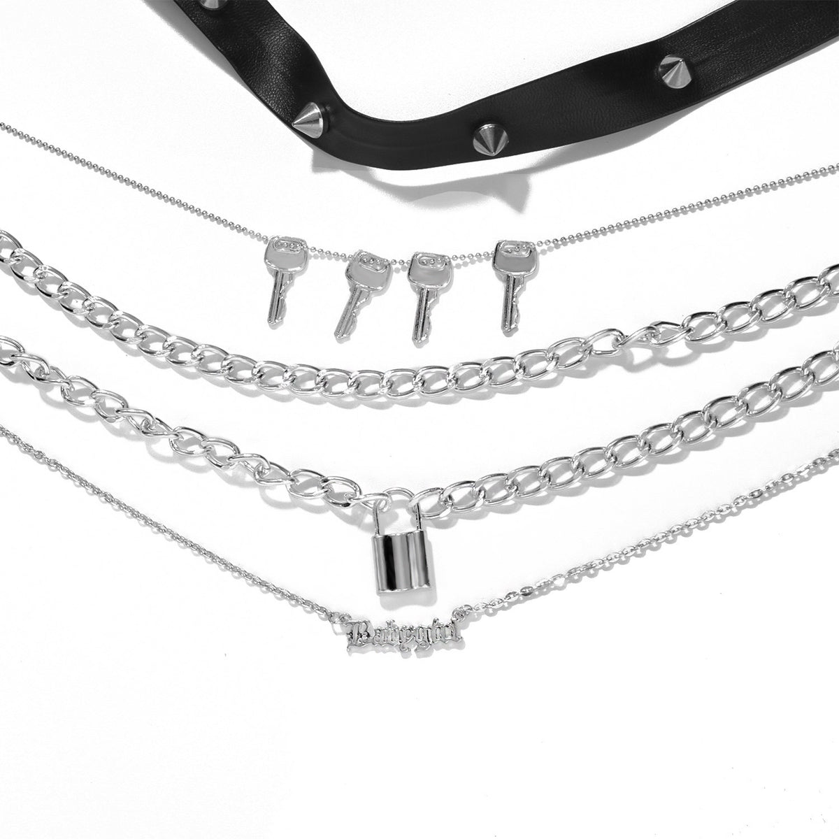 Punk Rivet Multilayer Necklace