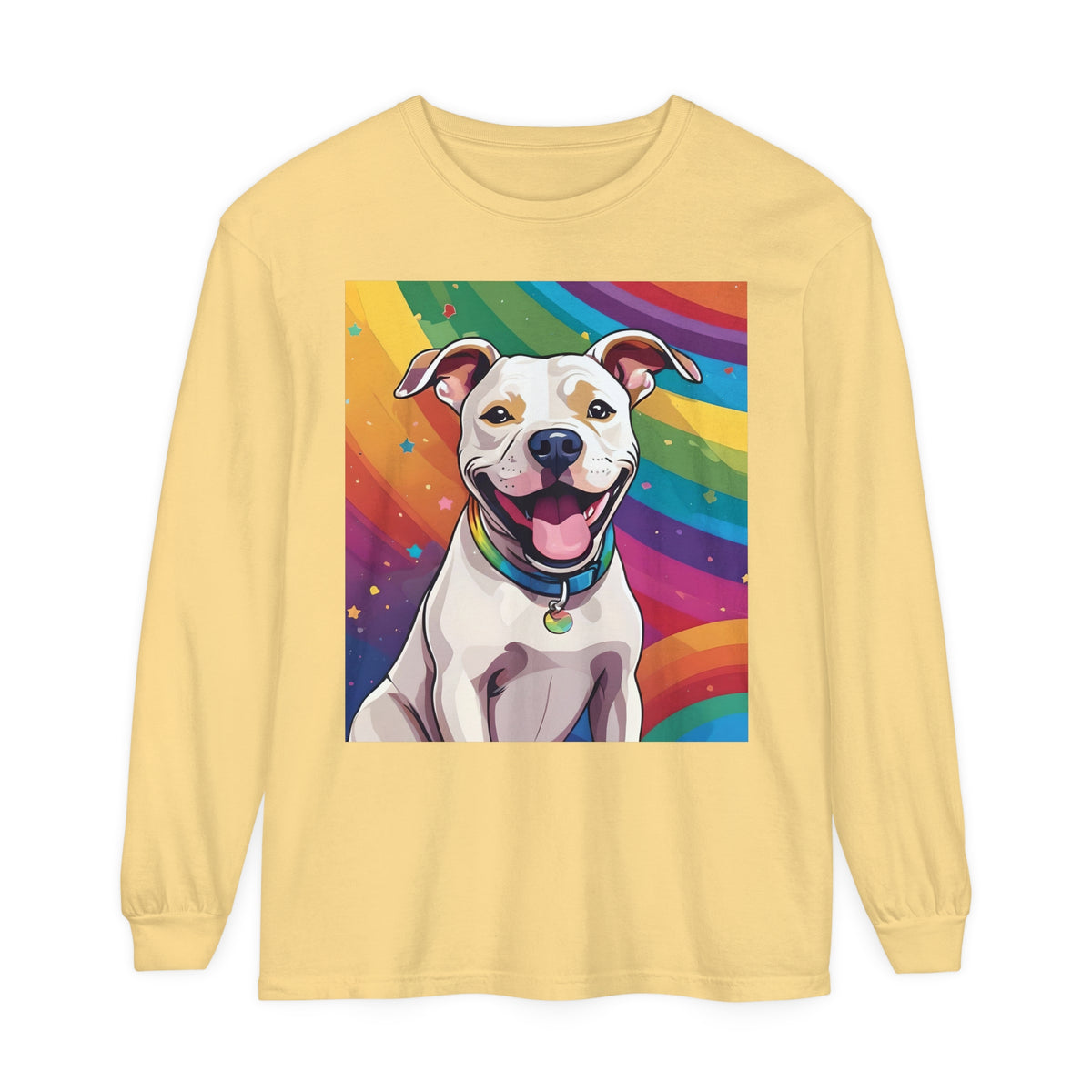 Prideful Pittie 3 Unisex Garment-dyed Long Sleeve T-Shirt