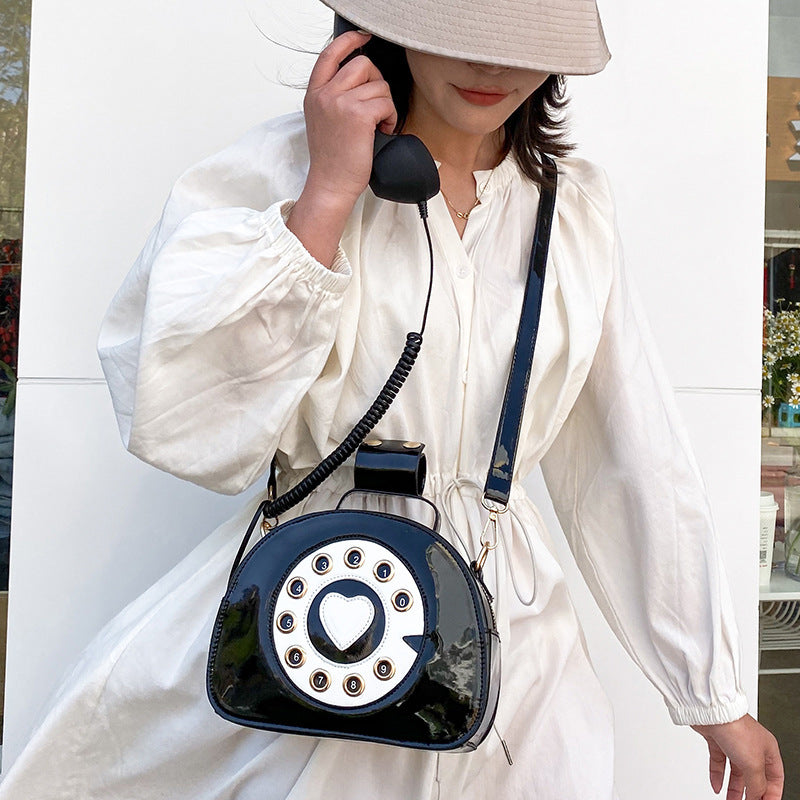 LA Fashion Women's Retro Manual Dial Telephone Personality Shoulder Handbag