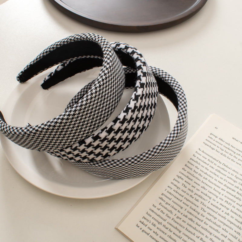 Retro Houndstooth Fabric Sponge Headband