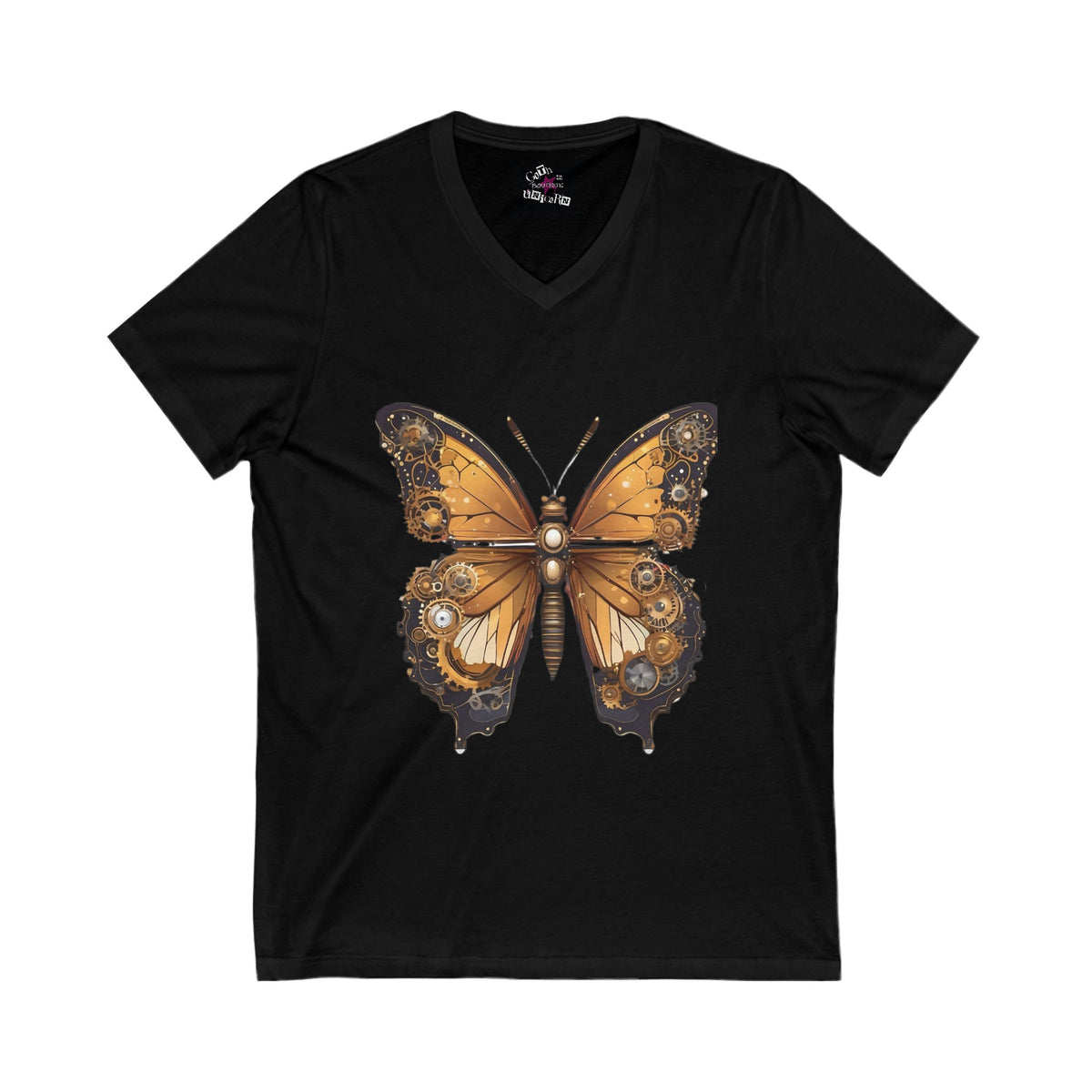 Steampunk Butterfly Series 1 Unisex Jersey Short Sleeve V-Neck Tee