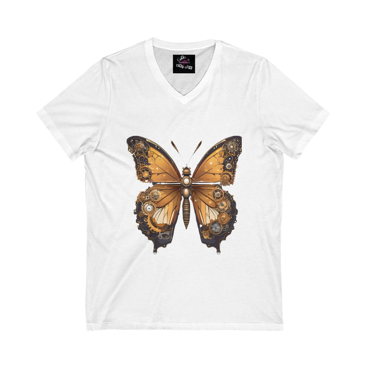 Steampunk Butterfly Series 1 Unisex Jersey Short Sleeve V-Neck Tee