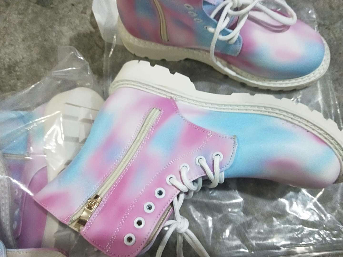 Colorful Tie Dye Martin Casual Punk Ankle Boots