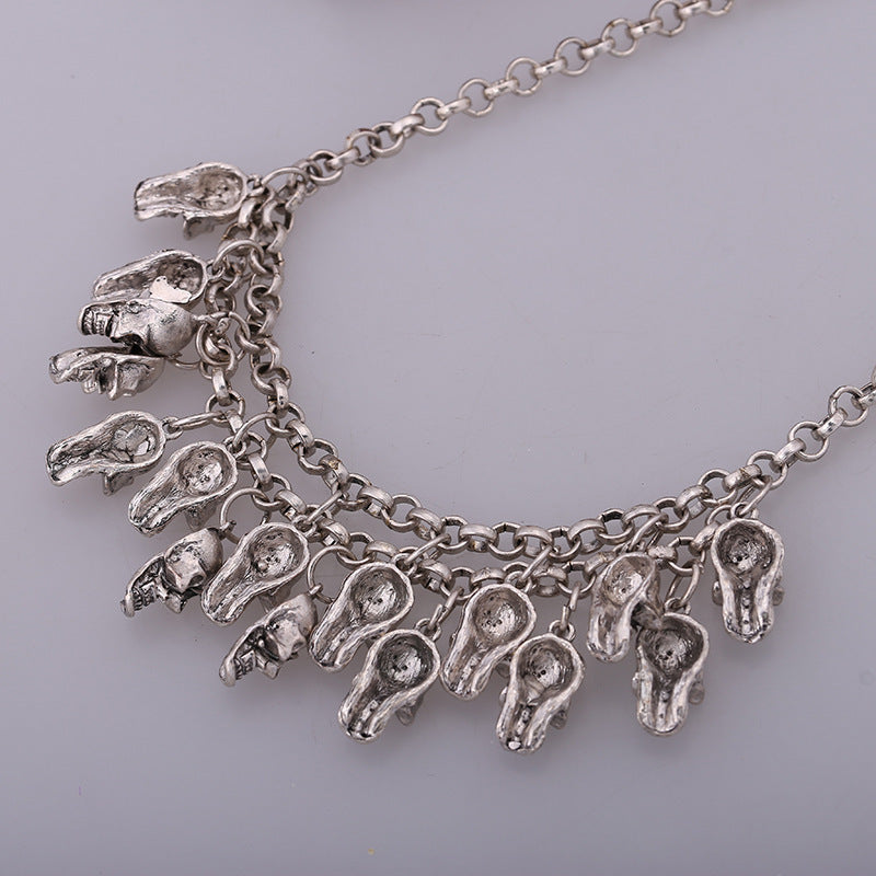 Dripping Skulls Chain Necklace