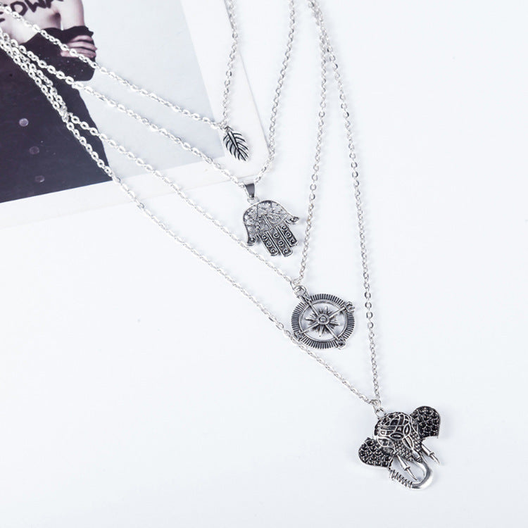 Elephant multilayer necklace