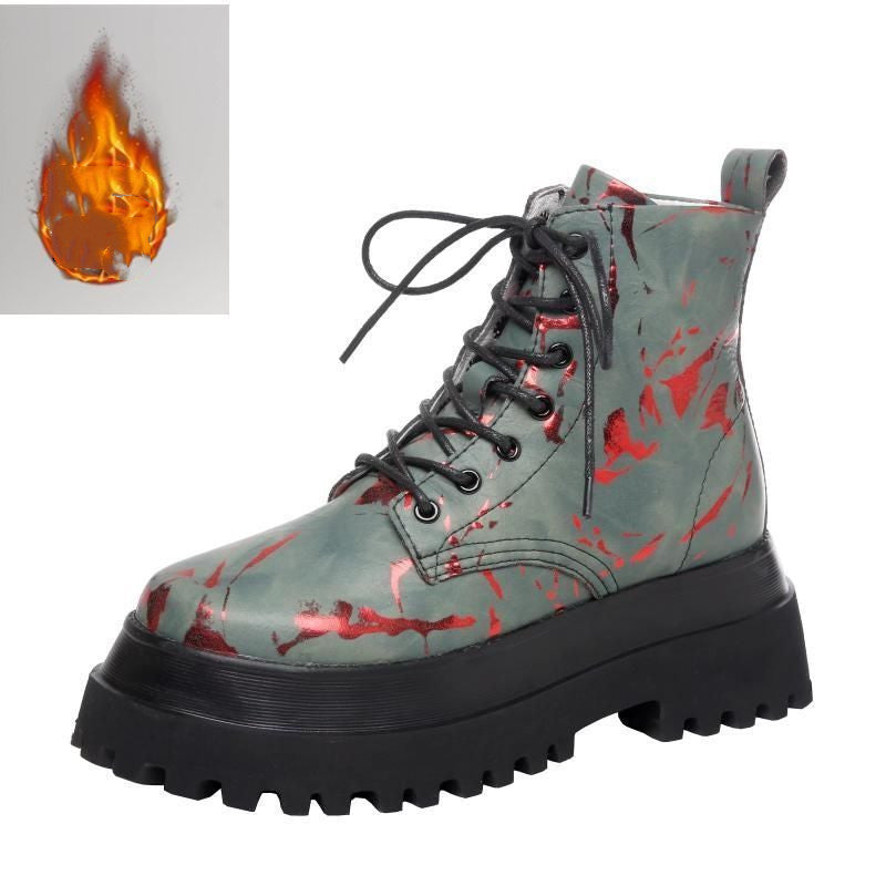 Printed Graphic High Top Festival Fashion Ankle High Boots