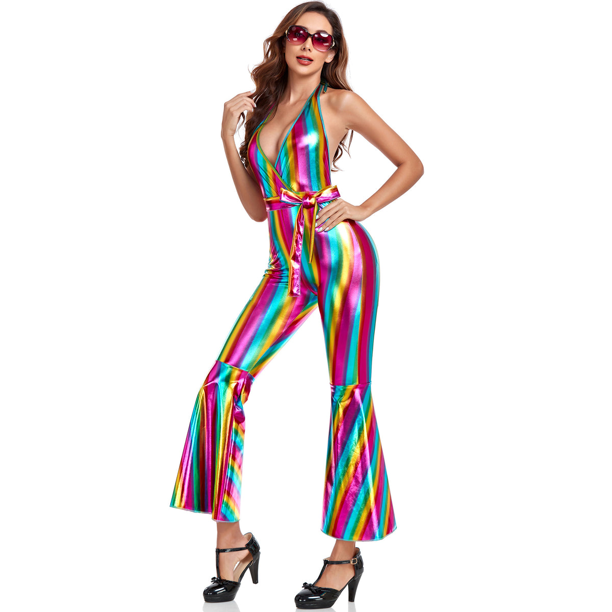 Rainbow Disco For Days Jumpsuit Performance Cosplay Costume