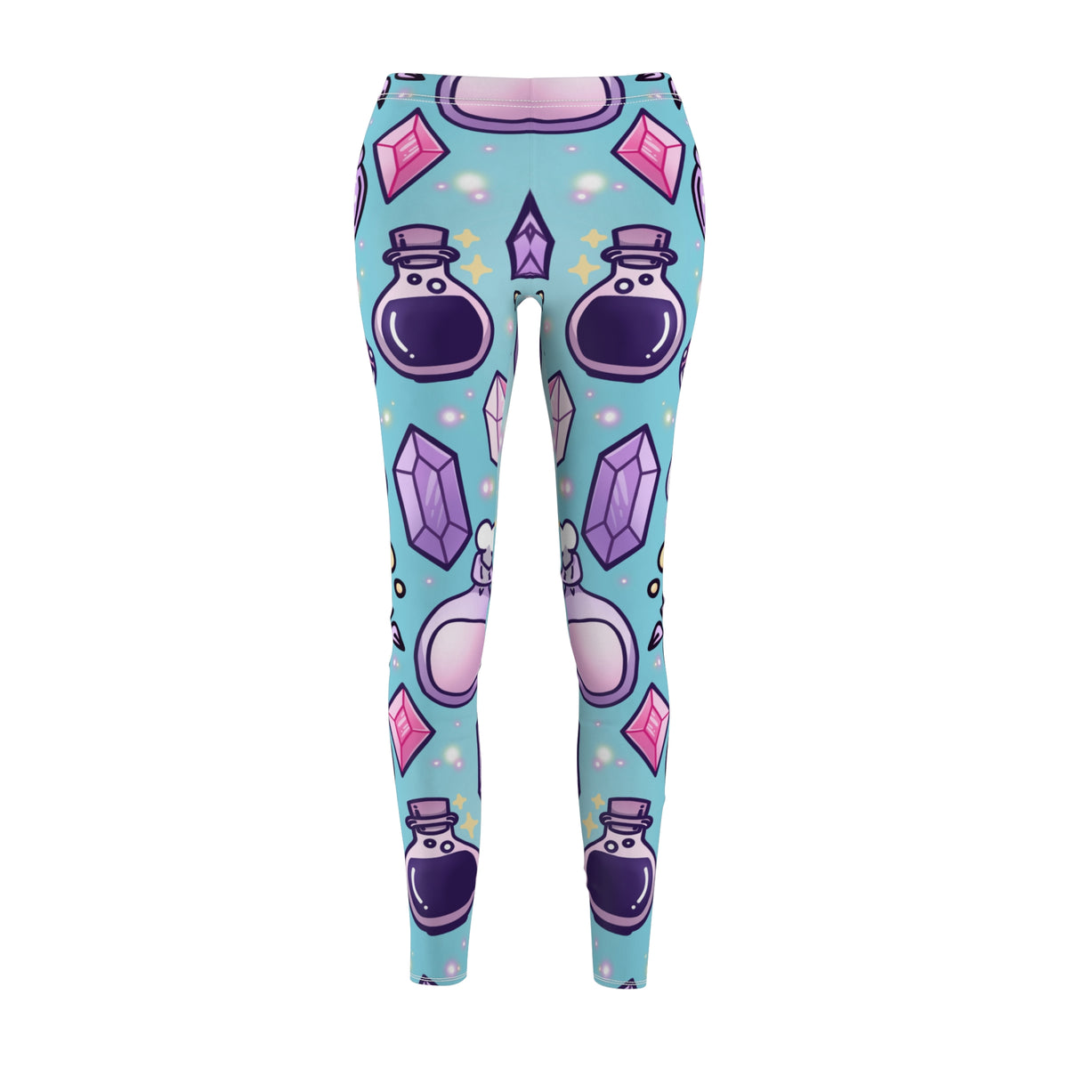 Pastel Goth Gems and Potions Women's Cut & Sew Casual Leggings (AOP)