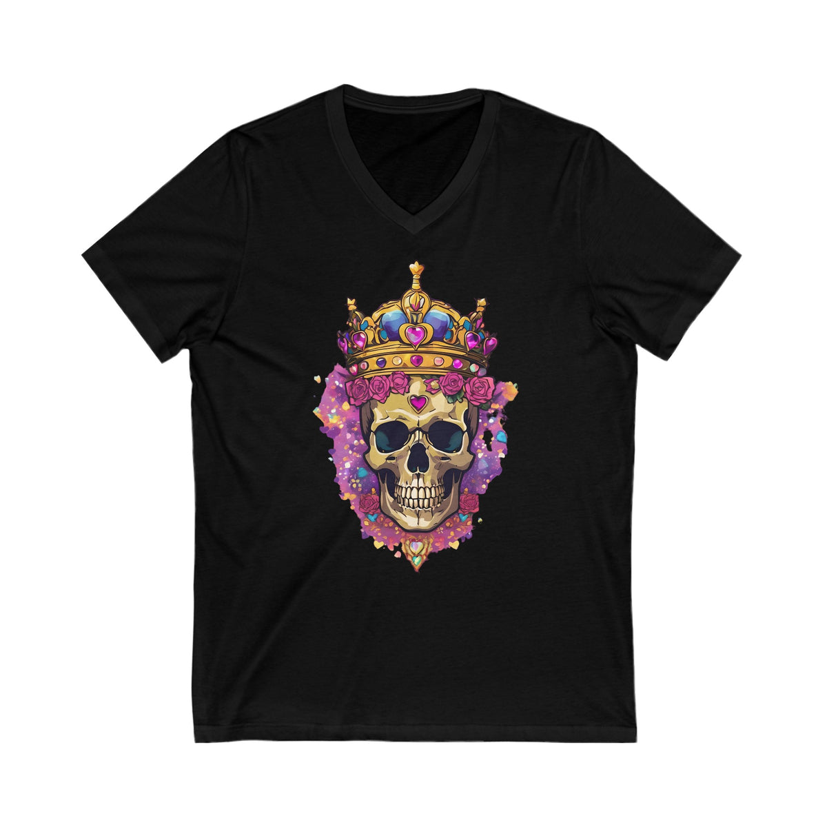 Bejeweled Skull Series 1 Unisex Jersey Short Sleeve V-Neck Tee