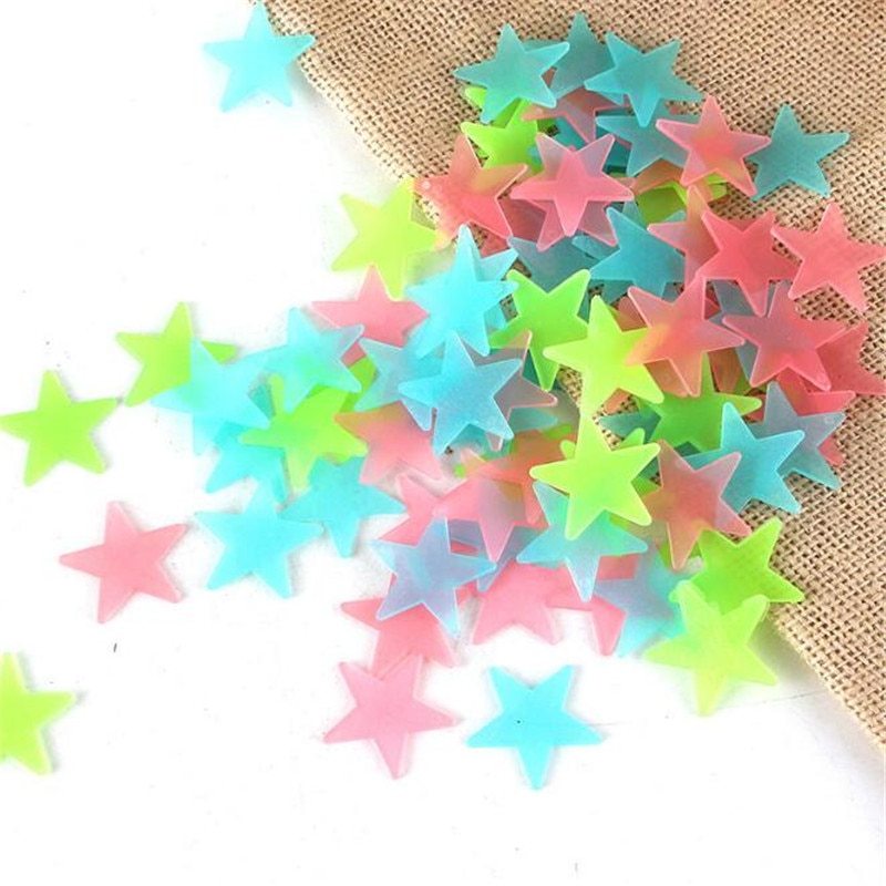 Cartoon Luminous Stars Wall Stickers Glowing In The Dark Cute Party Wedding Decoration