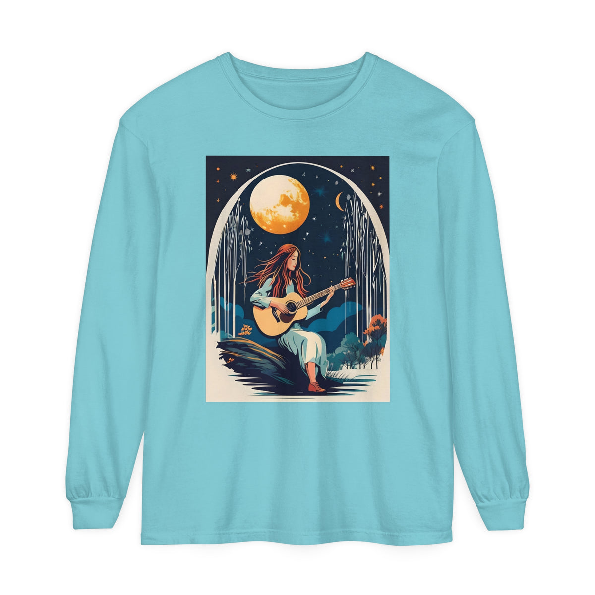 Night Melodies Unisex Garment-dyed Long Sleeve T-Shirt