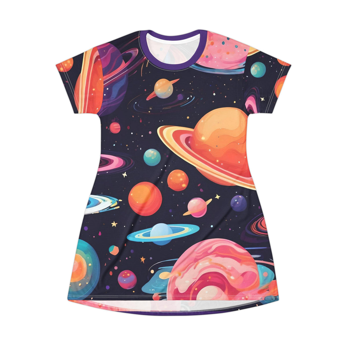 Planetary Galactic All Over Print T-Shirt Dress