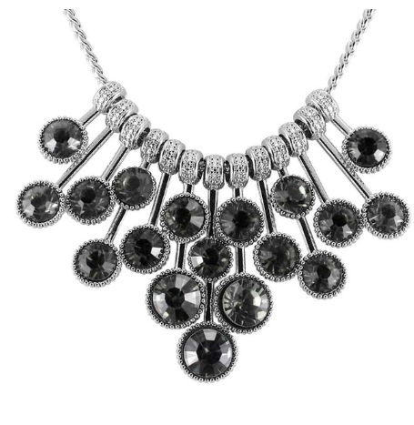 Large Bib Style Costume Bling Rhinestone and Alloy Statement Necklace