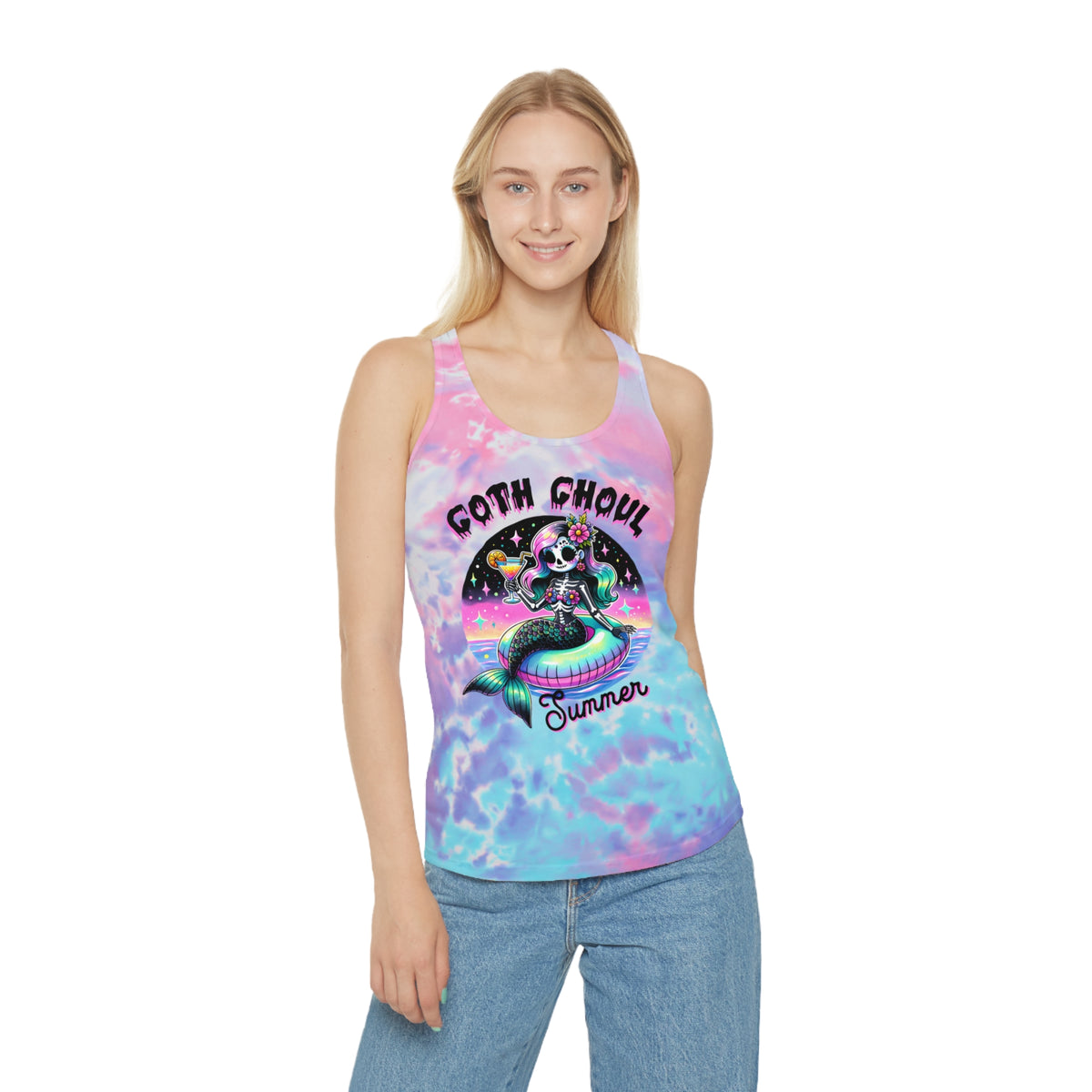 Goth Ghoul Summer - Tie Dye Racerback Tank Top