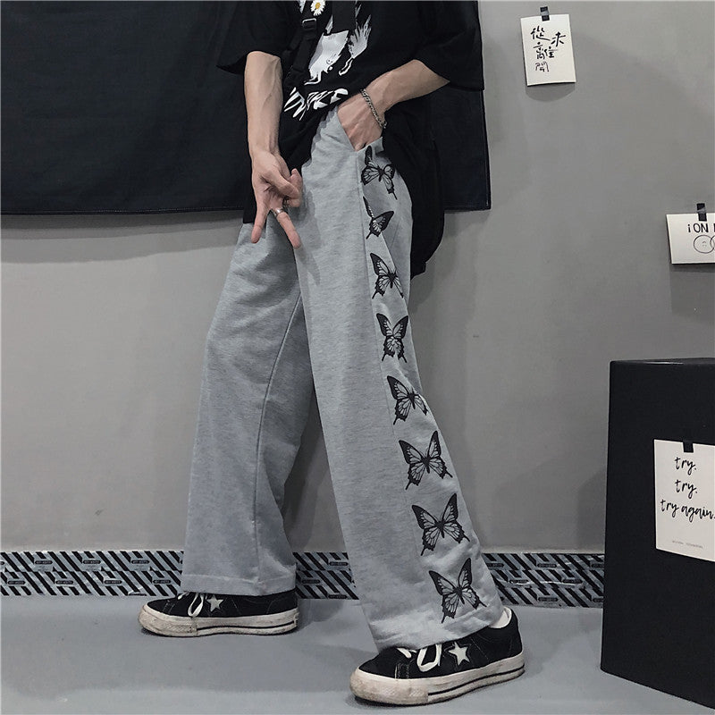 Side Flutter By Printed Loose And Casual Skater Style Pants