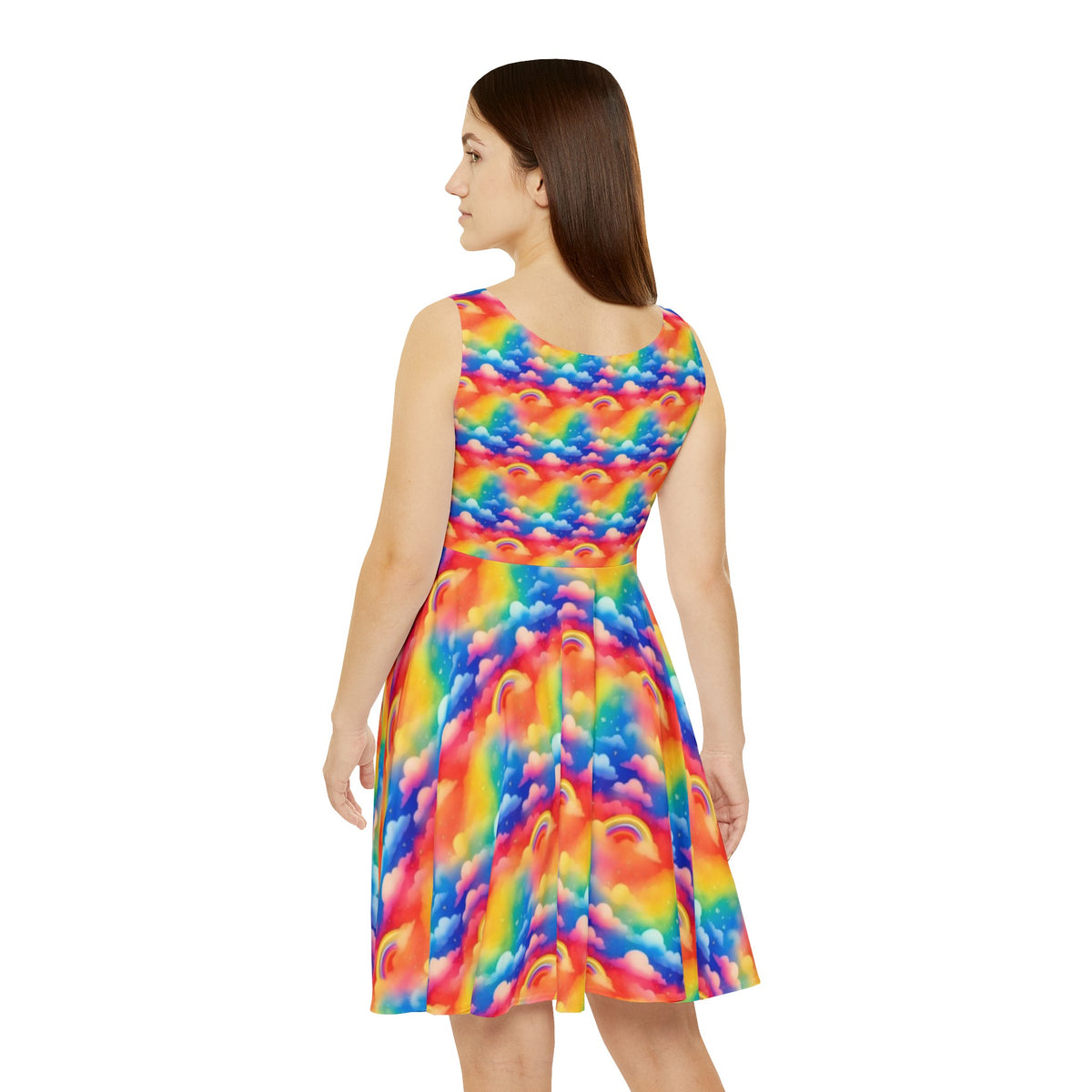 Rainbows And Clouds Women's Skater Dress (AOP)