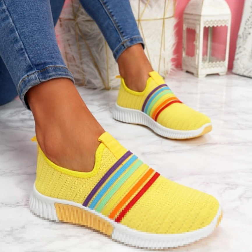 Comfortable netted rainbow sneakers Limited Colors Available