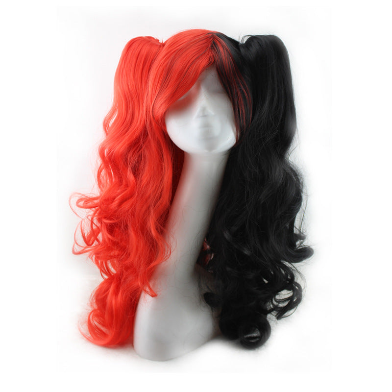 Colorful long curly split dye cosplay wigs